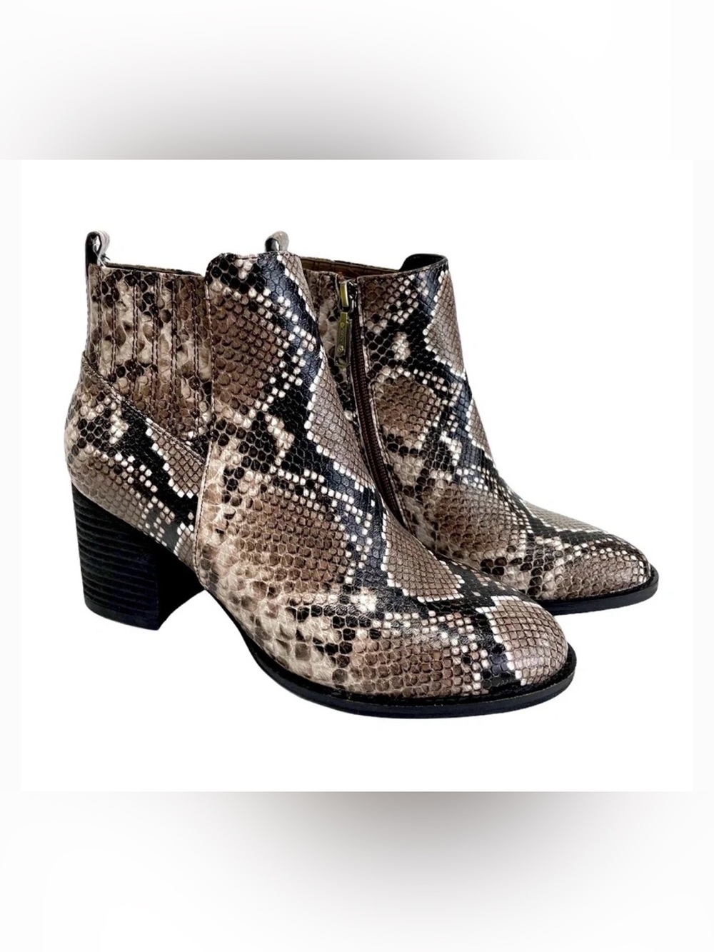 Blondo Elvina Waterproof Snakeskin Print Ankle Boots 7 Women’s